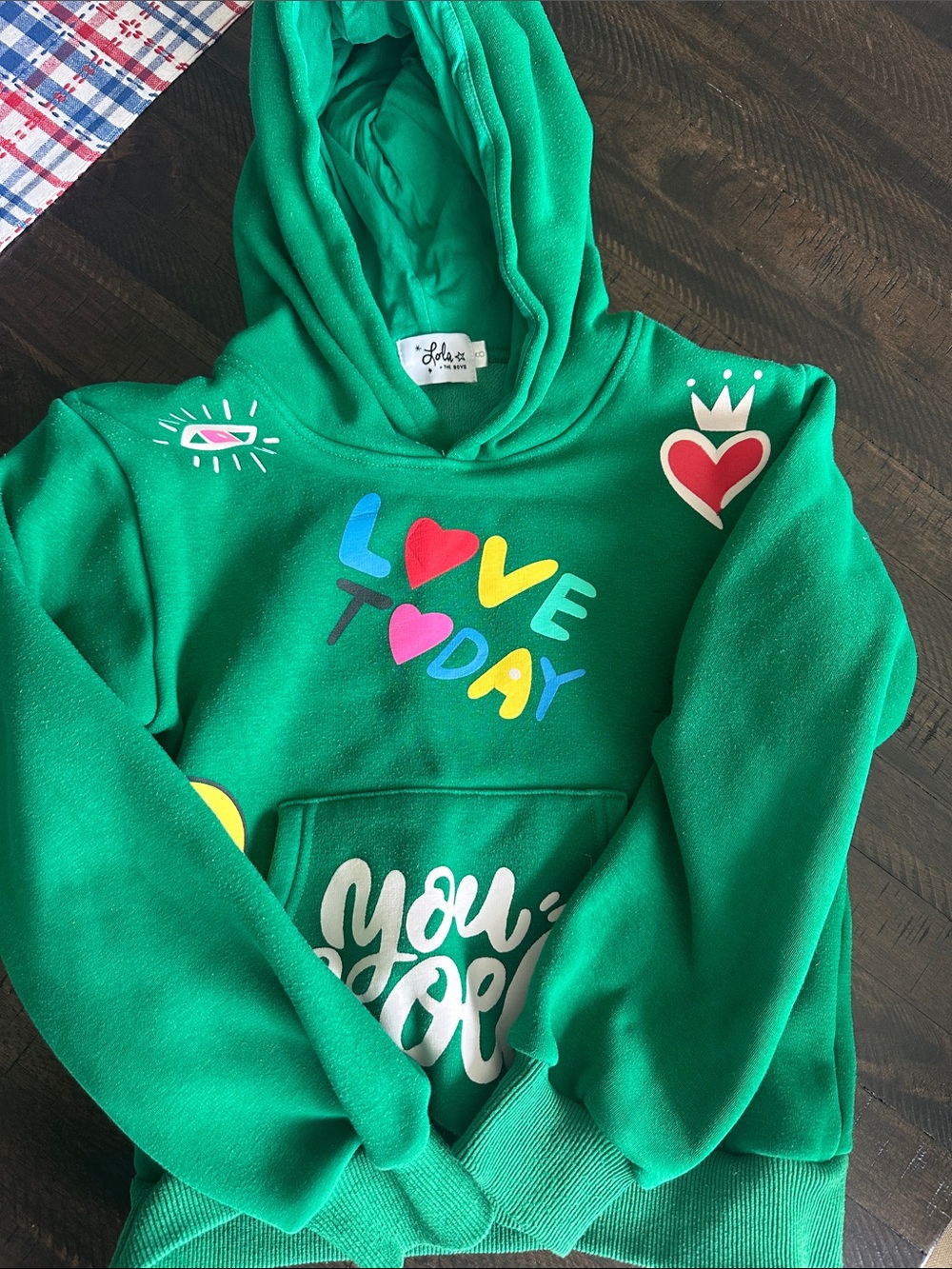 Lola + The Boys Emerald Green Hooded Pullover